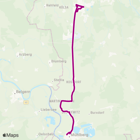 Verkehrsmanagement Elbe-Elster Mühlberg ↔︎ Busbahnhof map