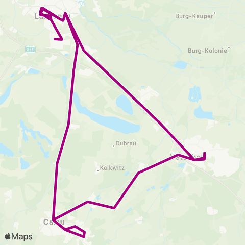 Verkehrsgesellschaft Oberspreewald-Lausitz Busbahnhof ↔︎ Busbahnhof map