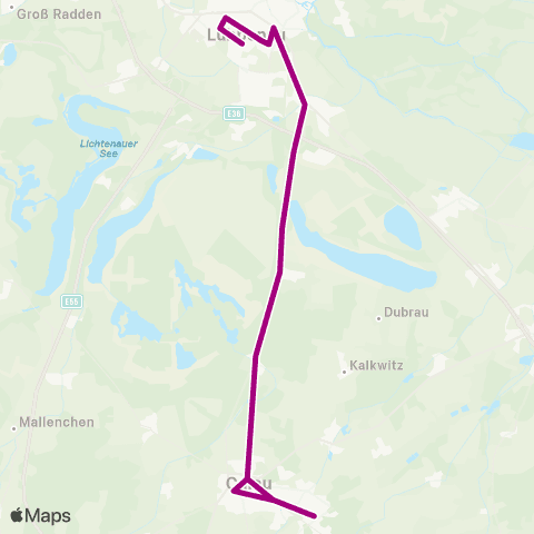 Verkehrsgesellschaft Oberspreewald-Lausitz Lindenstr. ↔︎ Busbahnhof map