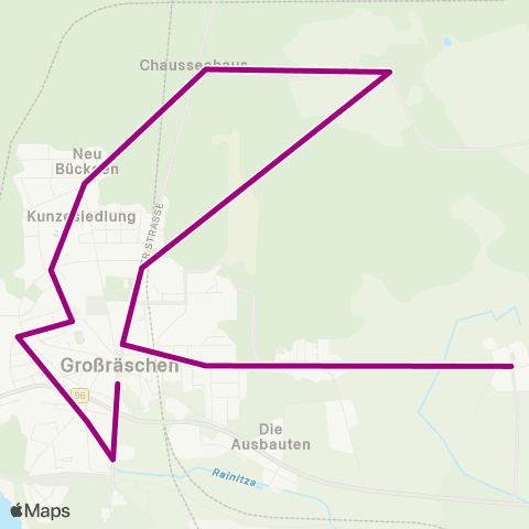 Verkehrsgesellschaft Oberspreewald-Lausitz Dörrwalde ↔︎ Mitte Stadtverwaltung map