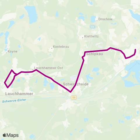 Verkehrsgesellschaft Oberspreewald-Lausitz Busbahnhof ↔︎ Heinrich-Zille-Str. map