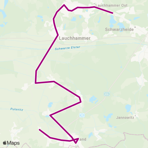 Verkehrsgesellschaft Oberspreewald-Lausitz Gasthaus ↔︎ D.-Heßmer-Platz map
