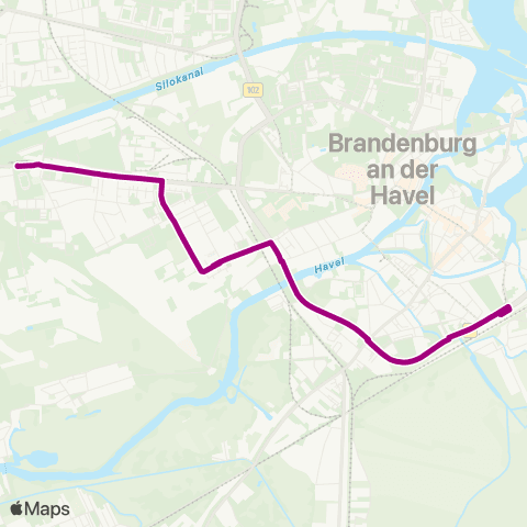 Verkehrsbetriebe Brandenburg an der Havel Quenzbrücke ↔︎ Fontanestr. map