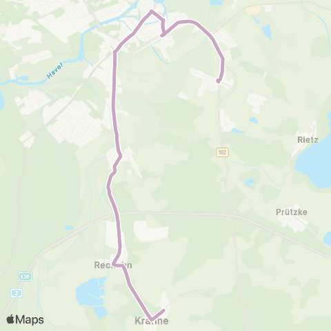 Verkehrsbetriebe Brandenburg an der Havel Schmerzke ↔︎ Göttin (Brandenburg) map