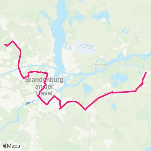 Verkehrsbetriebe Brandenburg an der Havel AM Schloss ↔︎ Fontanestr. map