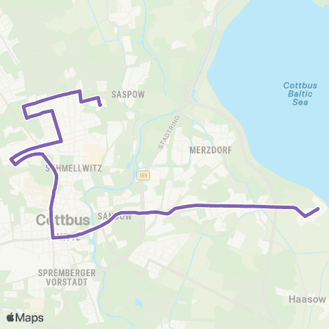 Cottbusverkehr Ostseedorf Schlichow ↔︎ Neu Schmellwitz Zuschka map