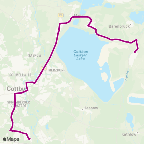Cottbusverkehr Busbahnhof ↔︎ Hbf map