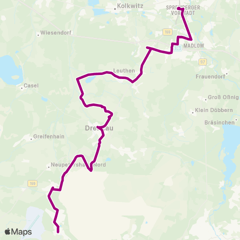 Cottbusverkehr Kulturhaus ↔︎ Hbf map