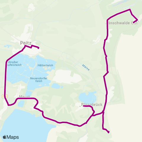 Cottbusverkehr Busbahnhof ↔︎ Kirche map
