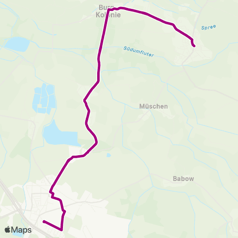 Cottbusverkehr Busbahnhof ↔︎ Bleske map