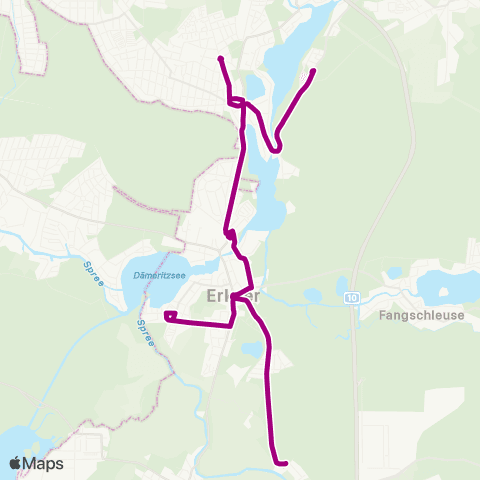 Busverkehr Oder-Spree Rüdersdorf Krankenhaus ↔︎ Erkner Hohenbinde map