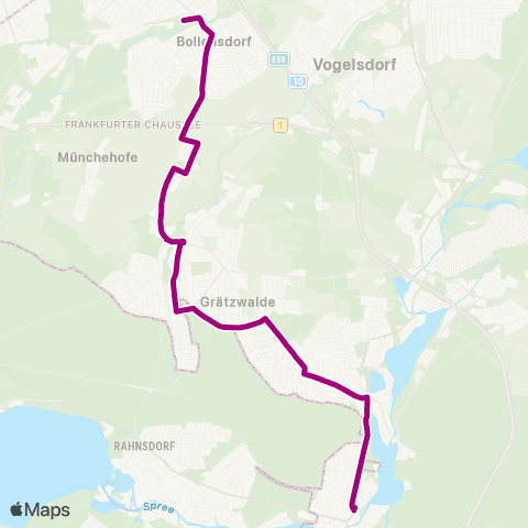 Busverkehr Oder-Spree Plusbus S Neuenhagen ↔︎ Plusbus S Erkner map