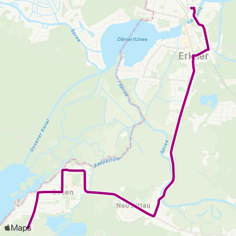 Busverkehr Oder-Spree Gosen Eiche ↔︎ 🅢 Erkner map