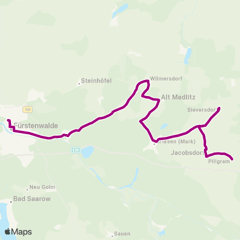 Busverkehr Oder-Spree Pillgram ↔︎ Fürstenwalde map