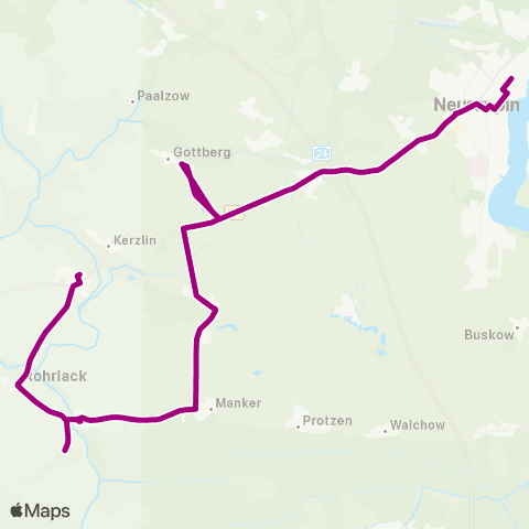 ORP Ostprignitz-Ruppiner Personennahverkehrsgesellschaft Schule ↔︎ Rheinsberger Tor Bhf map