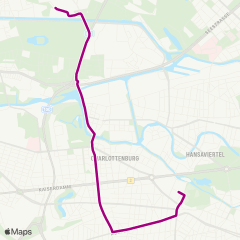 BVG Hertzallee (Berlin) ↔︎ Urban Tech Republic (Berlin) map