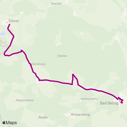 Lange Görzke ↔︎ Bad Belzig map