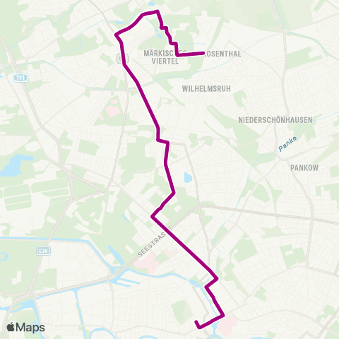 BVG 🅢+🅤 Berlin Hbf ↔︎ Wilhelmsruher Damm (Berlin) map