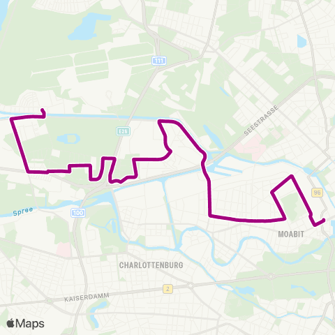 BVG Mäckeritzwiesen (Berlin) ↔︎ 🅢+🅤 Berlin Hbf map