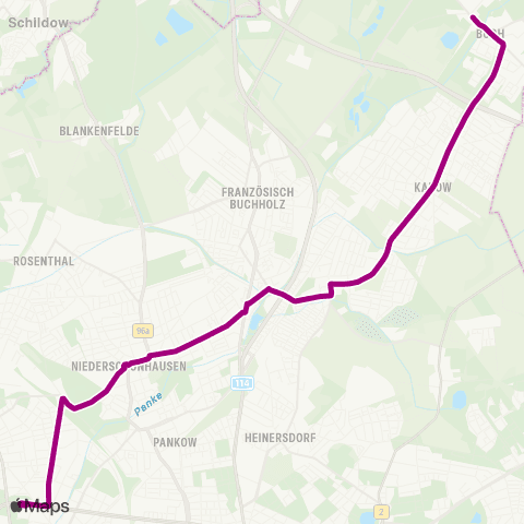 BVG 🅢 Buch (Berlin) ↔︎ 🅤 Osloer Str. (Berlin) map