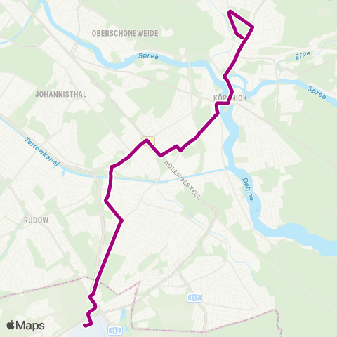 BVG Siriusstr. ↔︎ Kaulsdorfer Str. map