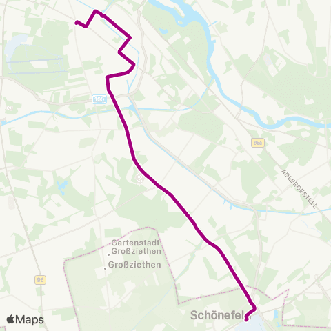 BVG 🅢 Schönefeld (Bei Berlin) ↔︎ 🅤 Hermannplatz (Berlin) map