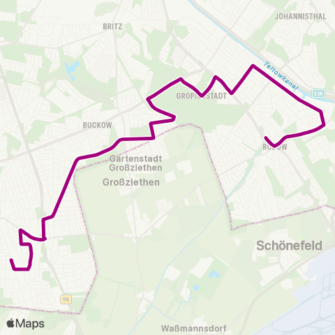BVG Wünsdorfer Str. ↔︎ AM Hanffgraben (Berlin) map
