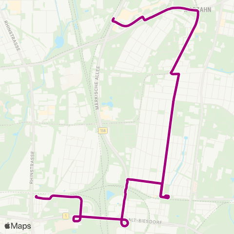 BVG 🅢 Marzahn (Berlin) ↔︎ 🅢 Friedrichsfelde Ost (Berlin) map