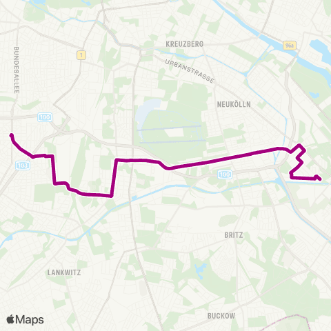 BVG Forsthausallee (Berlin) ↔︎ 🅤 Friedrich-Wilhelm-Platz (Berlin) map