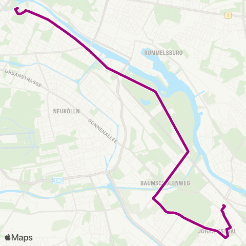 BVG 🅢 Schöneweide ↔︎ 🅤 Märkisches Museum (Berlin) map