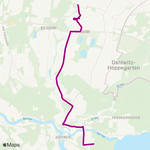 BVG Müggelschlößchenweg (Berlin) ↔︎ 🅤 Kaulsdorf-Nord (Berlin) map