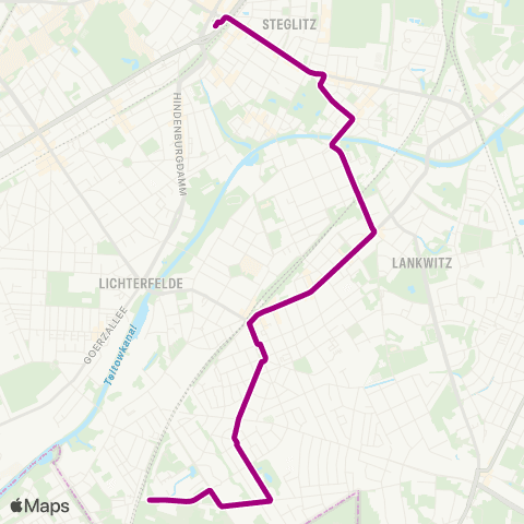 BVG 🅢 Lichterfelde Süd [Bus Réaumurstr.] (Berlin) ↔︎ 🅢+🅤 Rathaus Steglitz (Berlin) [Busbahnhof] map