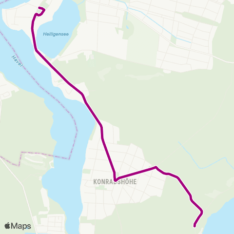 BVG Falkenplatz ↔︎ Alt-Heiligensee map