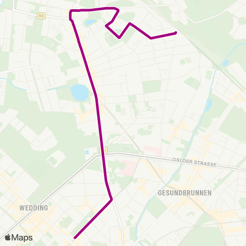 BVG 🅢 Schönholz (Berlin) ↔︎ 🅤 Leopoldplatz (Berlin) map