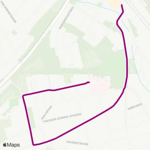 BVG Krankenhaus Hedwigshöhe (Berlin) ↔︎ 🅢 Grünau (Berlin) map