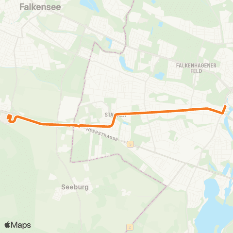 BVG Heidebergplan (Berlin) ↔︎ 🅢+🅤 Rathaus Spandau (Berlin) map