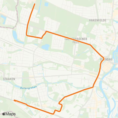 BVG Hahneberg ↔︎ Waldkrankenhaus map