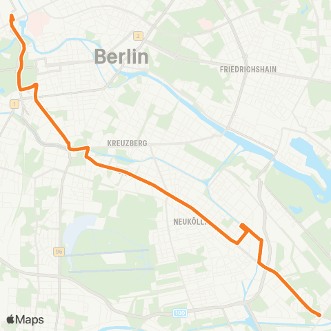 BVG 🅢+🅤 Berlin Hbf ↔︎ Sonnenallee map