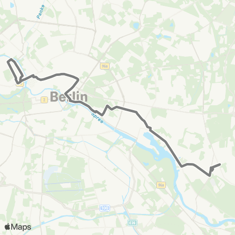BVG 🅢 Karlshorst (Berlin) ↔︎ 🅢+🅤 Berlin Hbf map