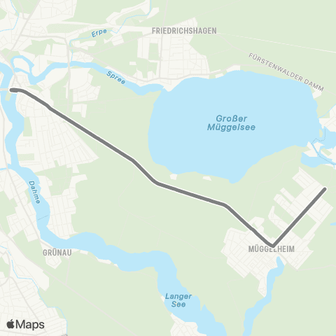 BVG Odernheimer Str. (Berlin) ↔︎ Schloßplatz Köpenick (Berlin) map