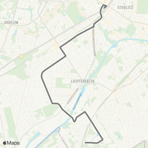 BVG 🅢 Lichterfelde Süd [Bus Réaumurstr.] (Berlin) ↔︎ 🅢+🅤 Rathaus Steglitz (Berlin) [Busbahnhof] map