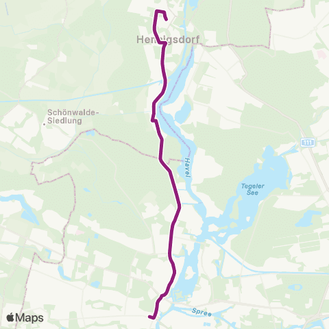 BVG 🅢 Hennigsdorf Bhf ↔︎ Elsflether Weg (Berlin) map