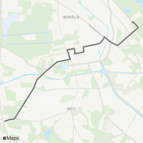 BVG 🅤 Alt-Mariendorf (Berlin) ↔︎ 🅢 Plänterwald (Berlin) map