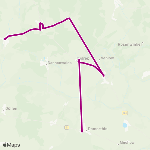 prignitzbus Dorf ↔︎ Schule map
