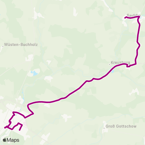 prignitzbus Zob ↔︎ Schloss map