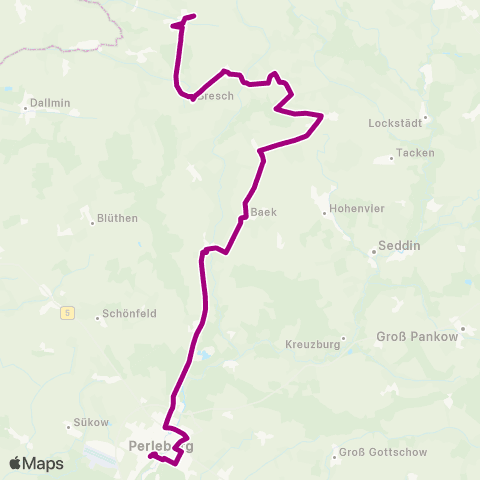 prignitzbus Schule ↔︎ Zob map