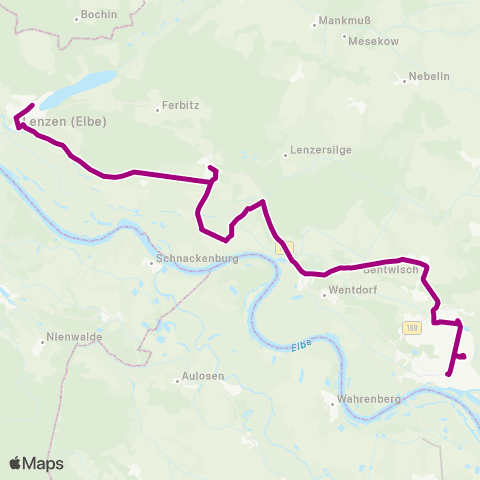 prignitzbus Zob ↔︎ Motrich map
