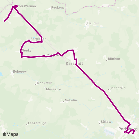 prignitzbus Zob ↔︎ Zob map