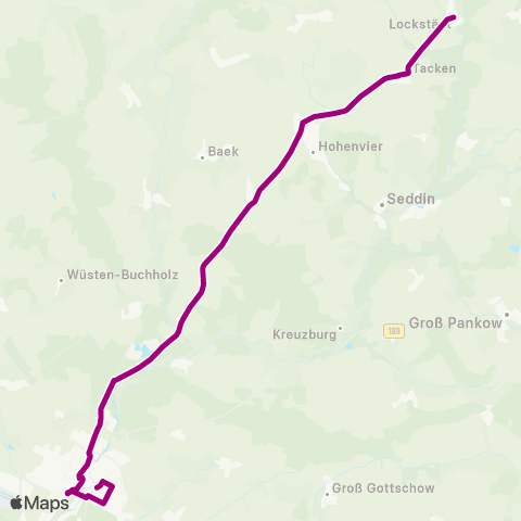 prignitzbus Zob ↔︎ Lockstädt map