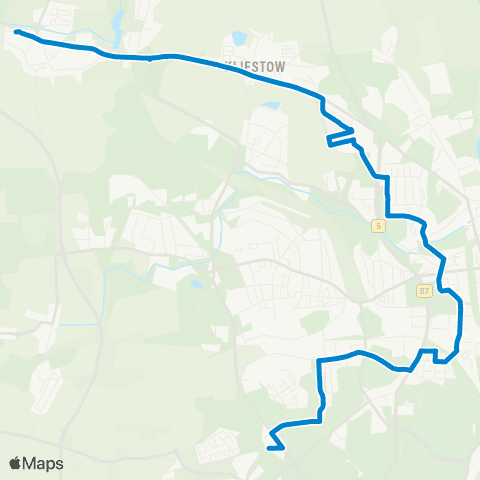 Stadtverkehrsgesellschaft Frankfurt (Oder) Booßen Forstweg ↔︎ Kopernikusstr. map